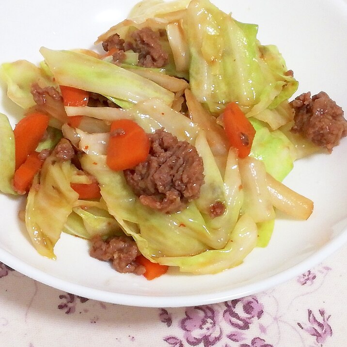 合挽き肉で簡単！回鍋肉風♪肉野菜炒め